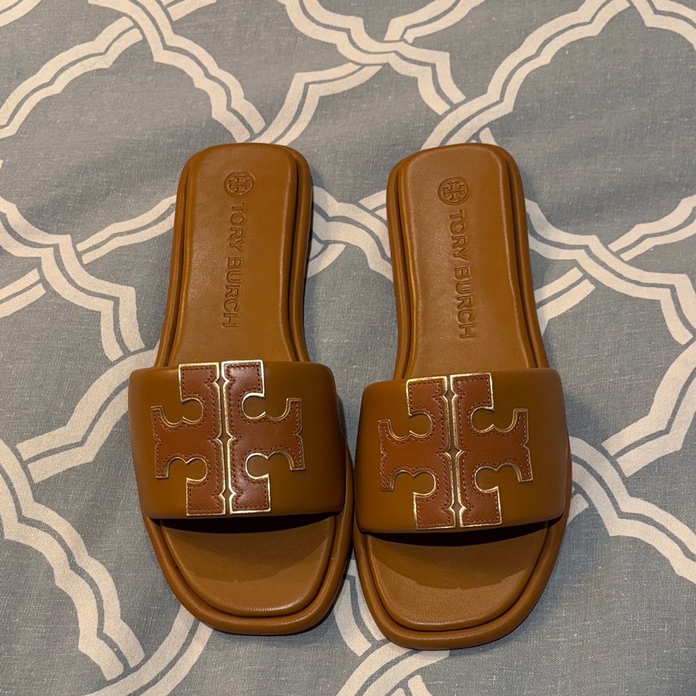 Tory Burch Tan Slide Sandals